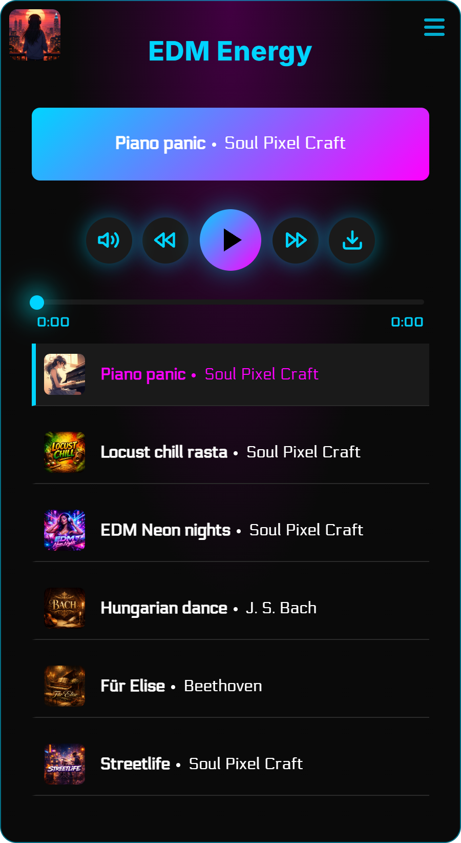 Modern Audio Player Preview