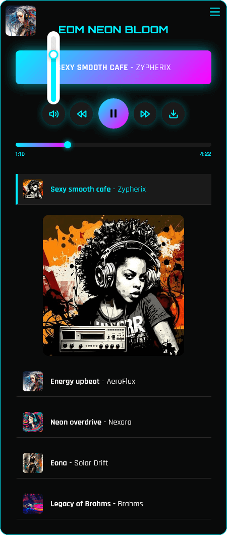 Modern Audio Player - Full View